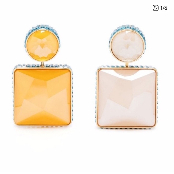 Swarovski Orbita Asymmetrical Clip On Earrings